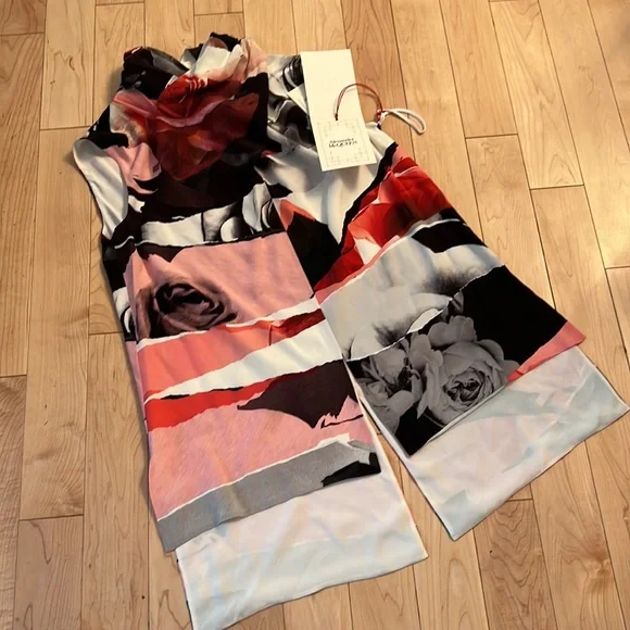 Alexander McQueen Top Torn Rose Black White Red Grey Size 46 - Picture 5 of 8